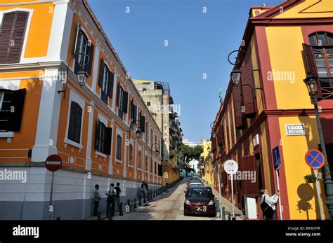 Street Scene Historic District Macau China Stock Photo Alamy