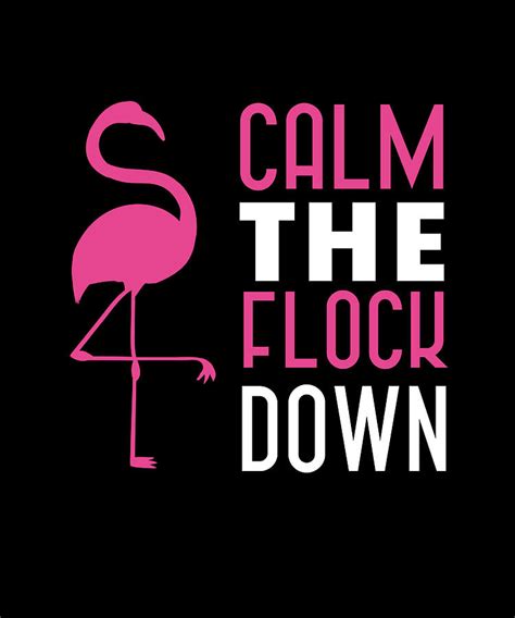 Calm The Flock Down Pink Flamingo Summer Gift Digital Art By Macana