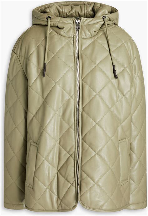 Jakke Becky Quilted Faux Leather Hooded Jacket Shopstyle