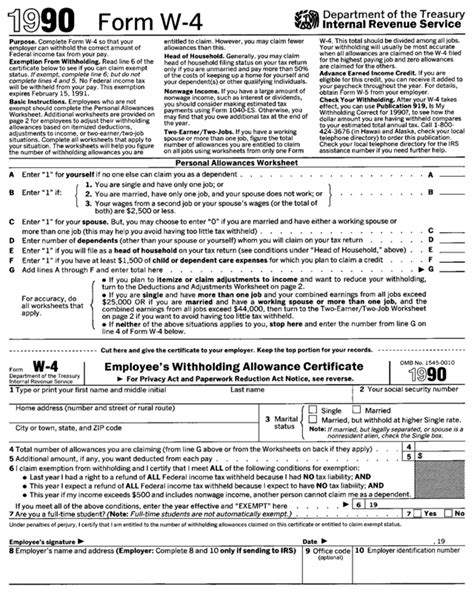 W 4 Fillable Form Printable Forms Free Online