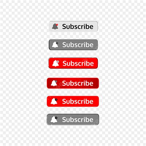 Subscribe Button Vector Icon Set, Button Icons, Subscribe Icons, Button PNG and Vector with ...