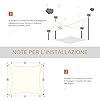 Outsunny Tenda Tendone Parasole Rettangolare Colore Crema Dimensione