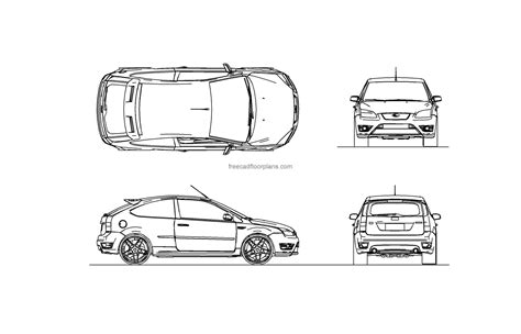 Ford Focus Plan Elevations CAD Drawings