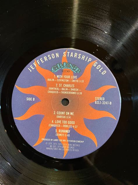 Jefferson Starship Gold Lp And Bonus 45 Gatefold Grunt Records