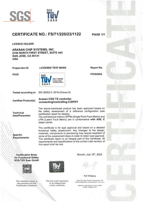 Arasan S Mipi Csi Ip Achieves Iso Asil C Certification For Mipi