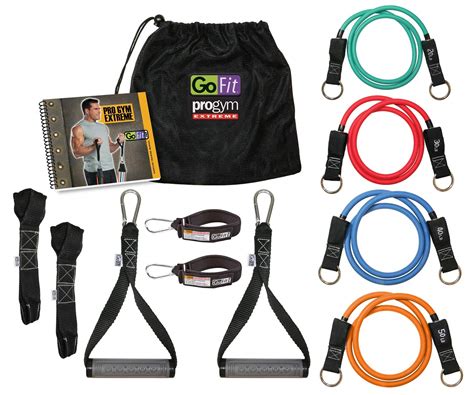 Gofit Extreme Progym For Band Resistance Training 4 Resistance Tubes 2 Handles 2 Ankle Straps