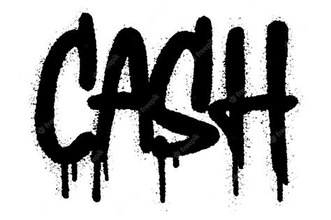 Premium Vector Cash Word Typography Graffiti Art Black Spray Paint