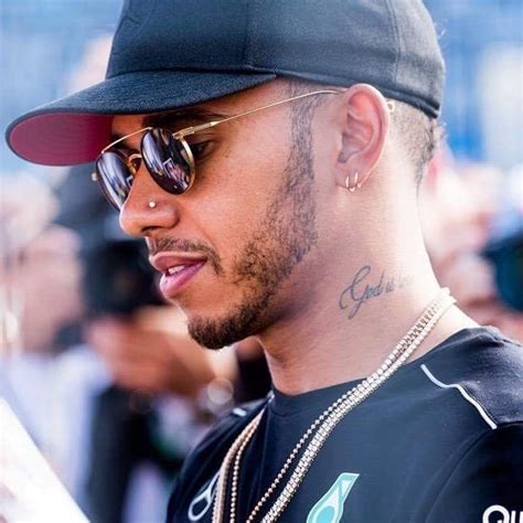 Lewis Hamilton Wearing A Maria Tash 35 Invisible Set Diamond Nostril Screw