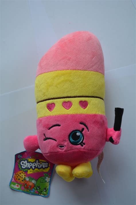 Shopkins Lippy Lips Lilly Lipstick Plush Pink About 8 Stuffed Etsy