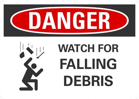 Danger Watch For Falling Debris Sign —