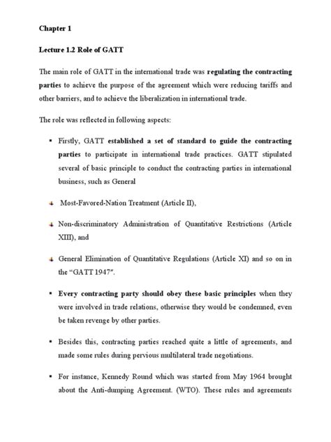 1.2 Role of Gatt | PDF