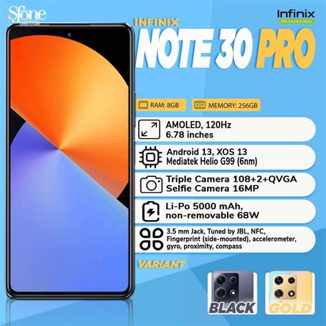Jual Infinix Note 30 Pro 8/25GB RAM 8GB Internal 256GB - Black di ...