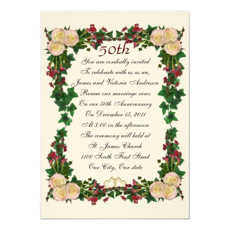 50th Wedding Anniversary Vow Renewal Invitation Zazzle