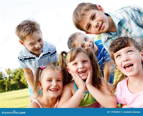 Friends laughing stock photo. Image of five, children - 17502822