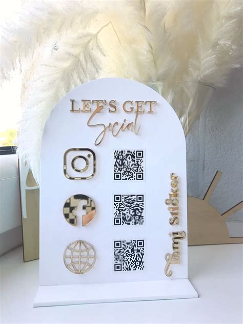 Let Be Social Scannable Qr Code Acrylic Sign For Social Media Sign For