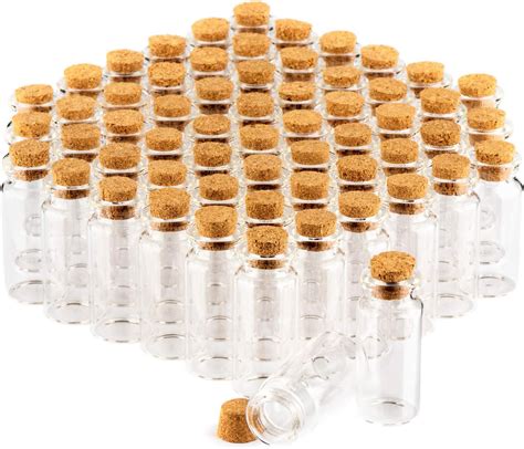 FOUR 60x Kruidenpotjes 10ml Met Kurk Set Mini Glazen Flesjes