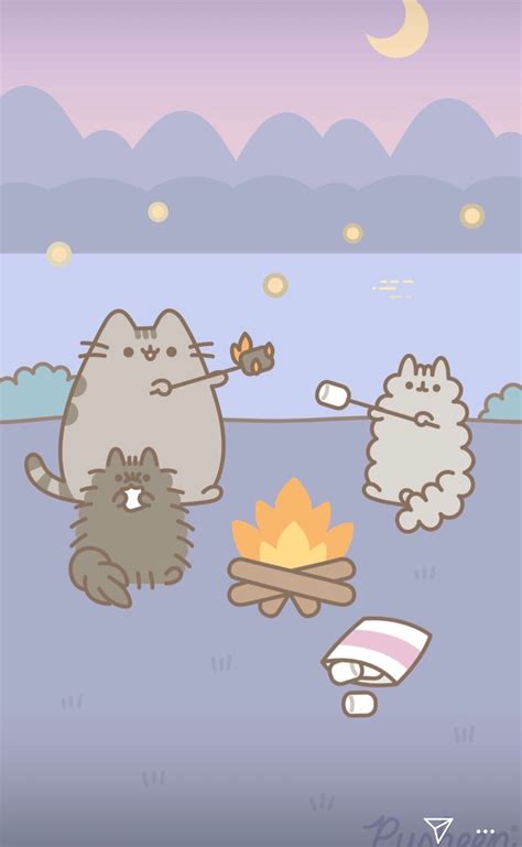 Pusheen Cat Pastel Wallpaper