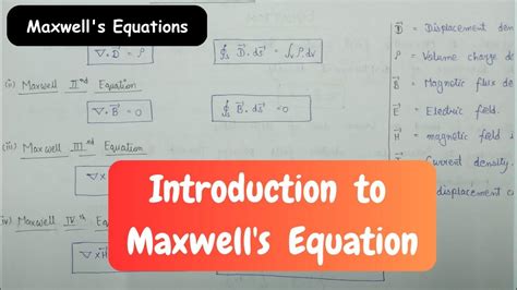 Introduction To Maxwell S Equations Electromagnetic Waves Youtube