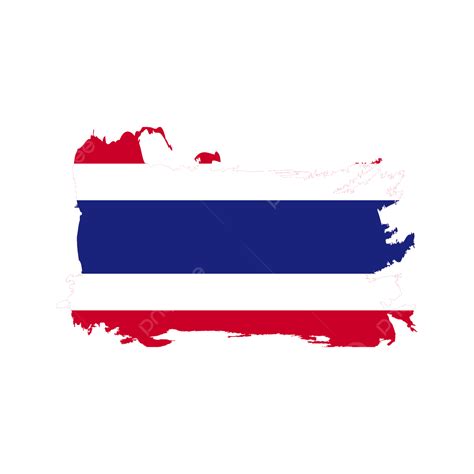 Thailand Flag Brush Strokes Isolated Element Clipart Design Thailand