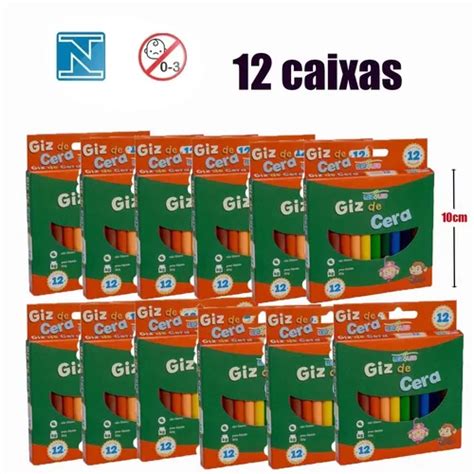 Giz De Cera Fino 12 Cores Kit 20 Caixas Atacado Revenda MercadoLivre