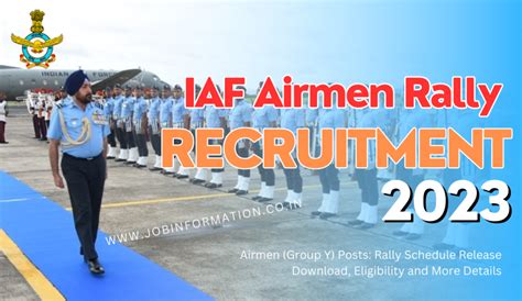 IAF Recruitment 2023 For Airmen Group Y Posts Rally Schedule Release