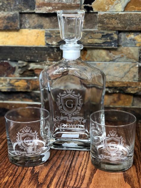 Whiskey Decanter Set Personalized Monogrammed Bourbon Etsy