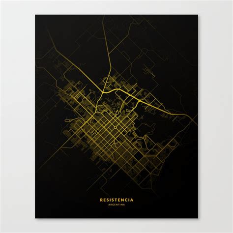 Resistencia Argentina Map Minimal City Maps Canvas Print By Kaeda