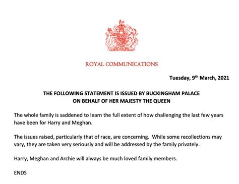 Buckingham Palace Have Finally Released A Statement Regarding The ...