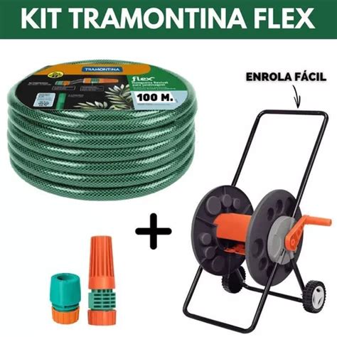 Kit Mangueira 100 Metros Tramontina Carrinho Enrolador Parcelamento