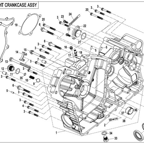 Diagram 2022 CFMoto UFORCE 1000 XL CF1000UZ 2 RIGHT CRANKCASE ASSY