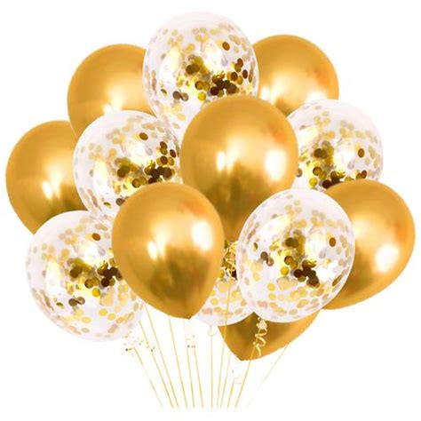 Buy Party Propz Golden Latex & Confetti Balloons Online at Best Price ...