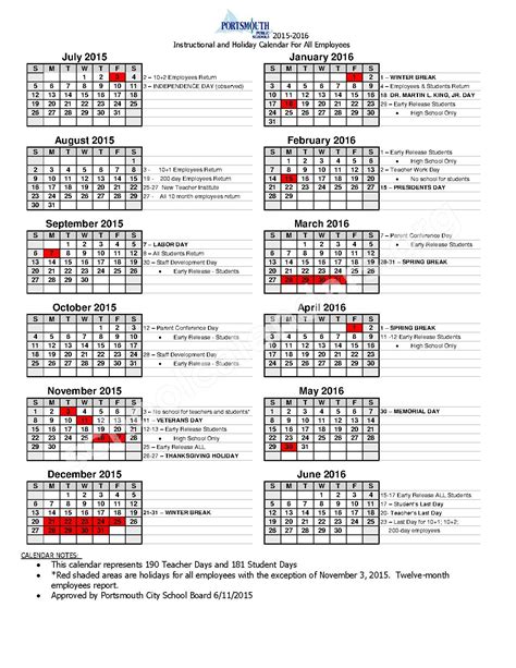 Portsmouth Public Schools Calendars – Portsmouth, VA