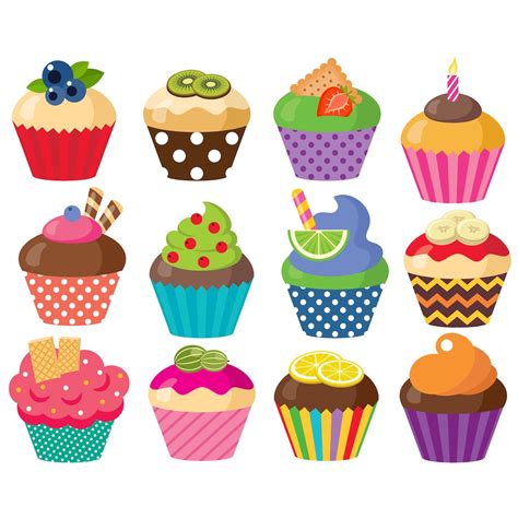 Cupcake Clipart Vector Sweets Graphic Candy Birthday Party Berry