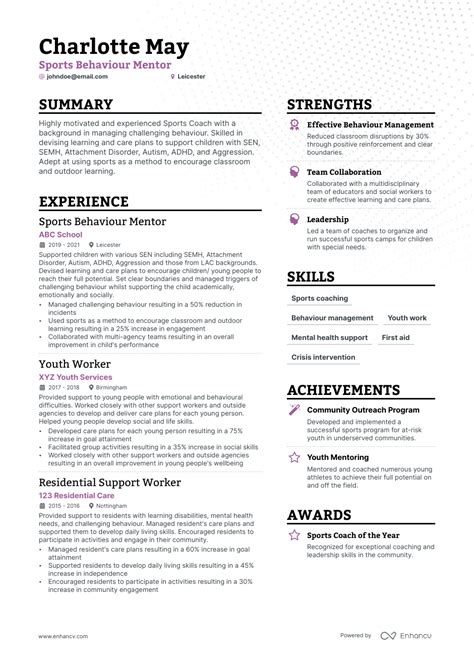 3 Sports Resume Examples And Guide For 2023