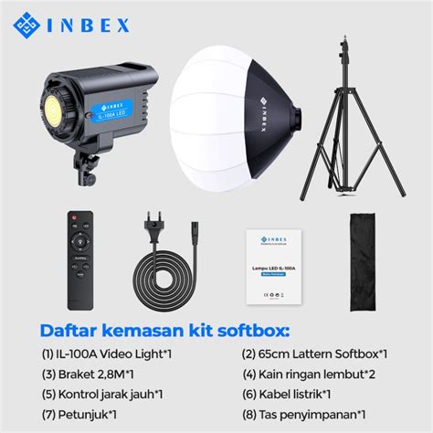 Jual INBEX Collapsible Lantern Softbox Paket Studio Lightstand Live