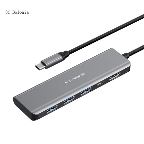 【pc】อะแดปเตอร์ฮับ Usb C อลูมิเนียม Usb3 0 Sd Tf Pd 5 In 1 Shopee Thailand