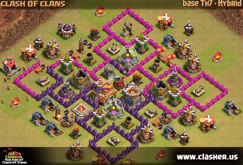 Town Hall 7 - WAR Base Map #11 - Clash of Clans | Clasher.us