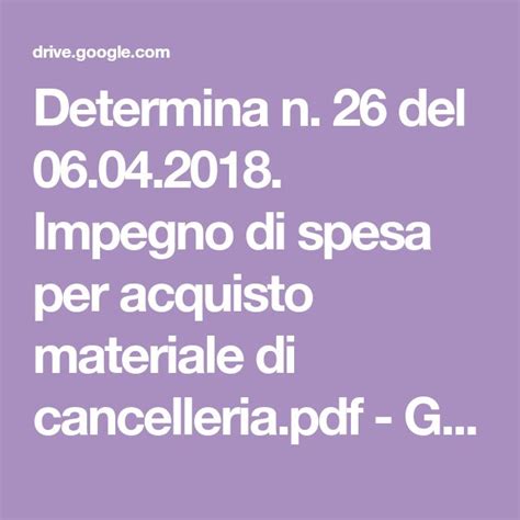 Determina N Del Impegno Di Spesa Per Acquisto Materiale