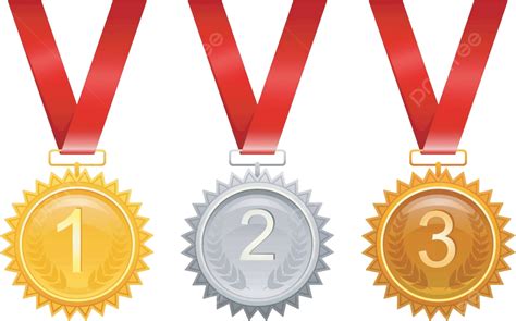 Tres Medallas Para Premios Signo Ganador Premio Vector Png Señal