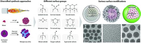 Various Surface Properties Of Nanosized Silica Materials Schematic