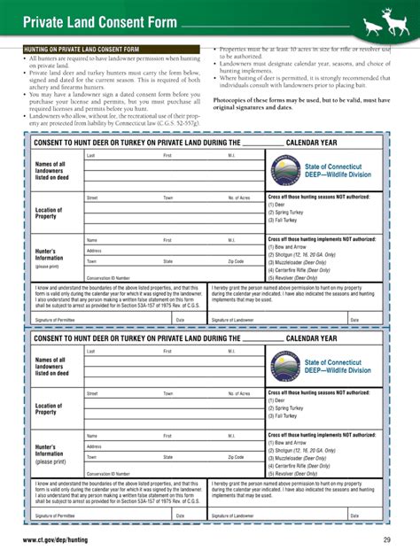 Ct Private Land Consent Form Fill Online Printable Fillable Blank