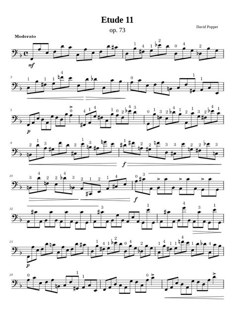 David Popper Etude Op Sheet Music For Cello Solo Musescore