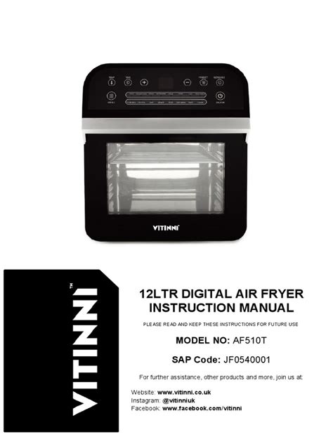 12L Digital Air Fryer Manual | PDF | Ac Power Plugs And Sockets ...