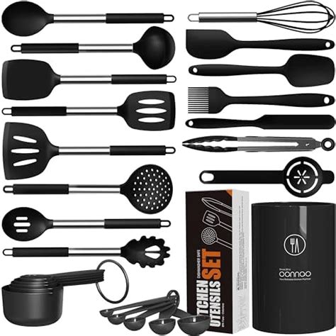 Silicone Cooking Utensils Set 446°f Heat Resistant Kitchen Utensilsturner Tongsspatulaspoon