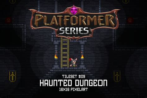 Platformer Tileset Haunted Dungeon 16x16 Pixelart 2d Environments