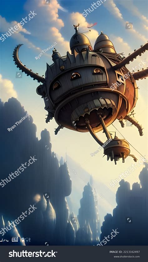 Howls Moving Airship Concept Art Made Stock Illustration 2213162497 | Shutterstock