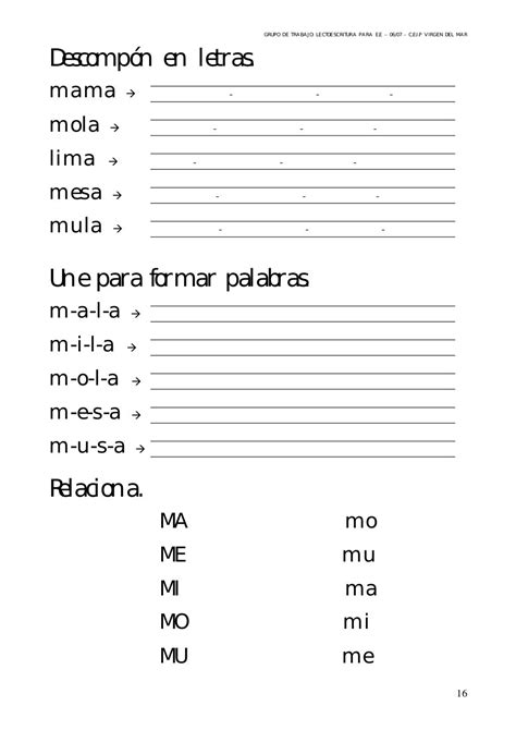 Letra M Ma Me Mi Mo Mu