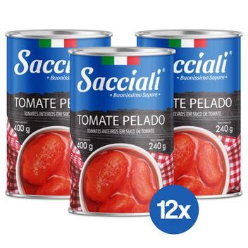 Tomate Pelado Lata Sacciali 400g Pack C 12Un Tomate Pelado Magazine