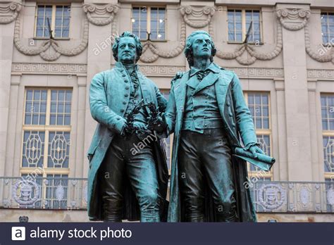 The Statue Of The German Writers Goethe And Schiller In The Famous