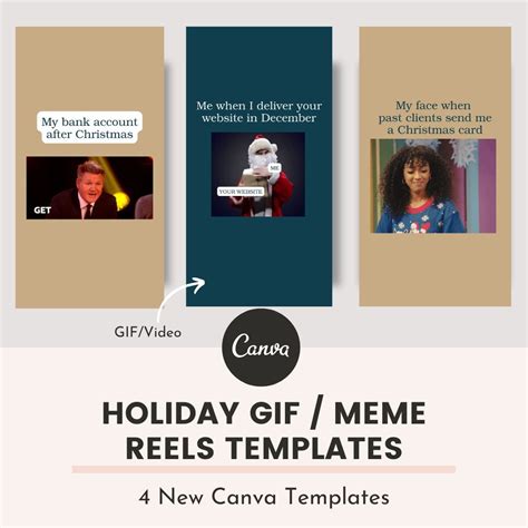 Holiday GIF Instagram Reel Meme Templates - Ivory Mix